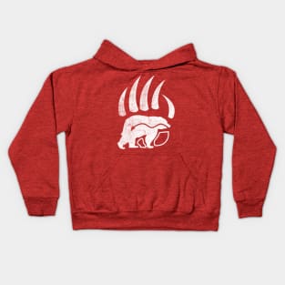 Native American Bear Paws White Print Kids Hoodie